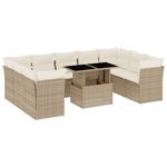 Casa si Gradina - Gradina si terasa - Mobilier exterior - Seturi mobila gradina - Set canapele de gradina cu perne, 10 piese, bej, poliratan - Infinity.ro