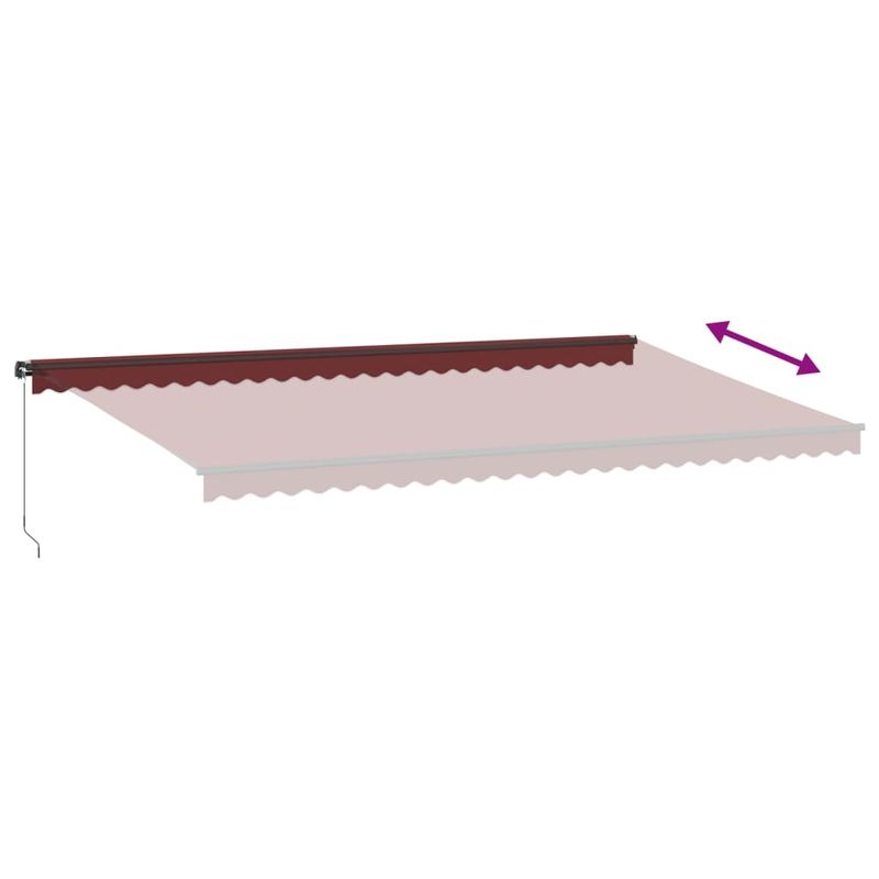 Casa si Gradina - Gradina si terasa - Umbrele si pavilioane - Umbrele - Copertina retractabila manual cu LED-uri, visiniu, 600x300 cm - Infinity.ro
