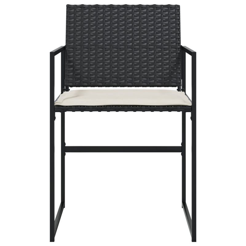 Casa si Gradina - Gradina si terasa - Mobilier exterior - Scaune si sezlonguri gradina - Scaune de gradina cu perne, 4 buc., negru, poliratan - Infinity.ro