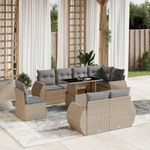 Casa si Gradina - Gradina si terasa - Mobilier exterior - Seturi mobila gradina - Set canapele de gradina, 9 piese, cu perne, bej, poliratan - Infinity.ro