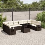 Casa si Gradina - Gradina si terasa - Mobilier exterior - Seturi mobila gradina - Set canapele de gradina cu perne, 11 piese, maro, poliratan - Infinity.ro