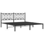 Casa si Gradina - Mobilier - Paturi si accesorii - Paturi - Cadru de pat metalic cu tablie, negru, 180x200 cm - Infinity.ro