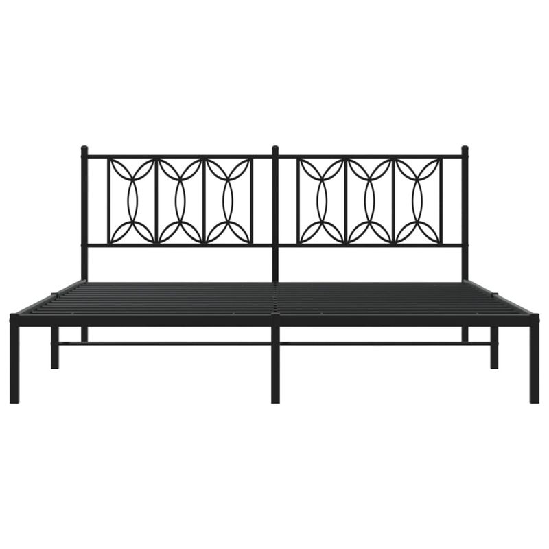 Casa si Gradina - Mobilier - Paturi si accesorii - Paturi - Cadru de pat metalic cu tablie, negru, 180x200 cm - Infinity.ro