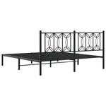 Casa si Gradina - Mobilier - Paturi si accesorii - Paturi - Cadru de pat metalic cu tablie, negru, 180x200 cm - Infinity.ro