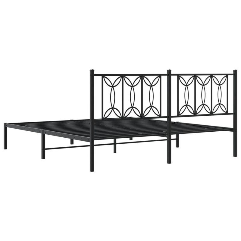 Casa si Gradina - Mobilier - Paturi si accesorii - Paturi - Cadru de pat metalic cu tablie, negru, 180x200 cm - Infinity.ro