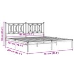 Casa si Gradina - Mobilier - Paturi si accesorii - Paturi - Cadru de pat metalic cu tablie, negru, 180x200 cm - Infinity.ro