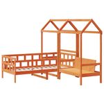 Casa si Gradina - Mobilier - Paturi si accesorii - Paturi - Set pat zi/banca acoperis maro ceruit 90x200cm lemn masiv pin - Infinity.ro
