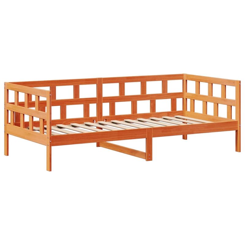 Casa si Gradina - Mobilier - Paturi si accesorii - Paturi - Set pat zi/banca acoperis maro ceruit 90x200cm lemn masiv pin - Infinity.ro