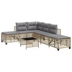 Casa si Gradina - Gradina si terasa - Mobilier exterior - Canapele si fotolii gradina - Set mobilier coltar de gradina cu perne 3 piese bej combinat poliratan - Infinity.ro