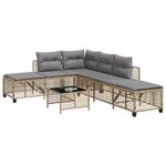 Casa si Gradina - Gradina si terasa - Mobilier exterior - Canapele si fotolii gradina - Set mobilier coltar de gradina cu perne 3 piese bej combinat poliratan - Infinity.ro
