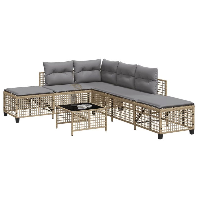 Casa si Gradina - Gradina si terasa - Mobilier exterior - Canapele si fotolii gradina - Set mobilier coltar de gradina cu perne 3 piese bej combinat poliratan - Infinity.ro