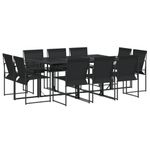 Casa si Gradina - Gradina si terasa - Mobilier exterior - Seturi mobila gradina - Set mobilier de gradina, 11 piese, negru, textilena - Infinity.ro