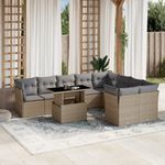 Casa si Gradina - Gradina si terasa - Mobilier exterior - Seturi mobila gradina - Set canapele de gradina cu perne, 10 piese, bej, poliratan - Infinity.ro