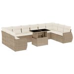 Casa si Gradina - Gradina si terasa - Mobilier exterior - Seturi mobila gradina - Set canapele de gradina cu perne, 11 piese, bej, poliratan - Infinity.ro