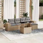 Casa si Gradina - Gradina si terasa - Mobilier exterior - Seturi mobila gradina - Set canapele de gradina cu perne, 6 piese, bej, poliratan - Infinity.ro