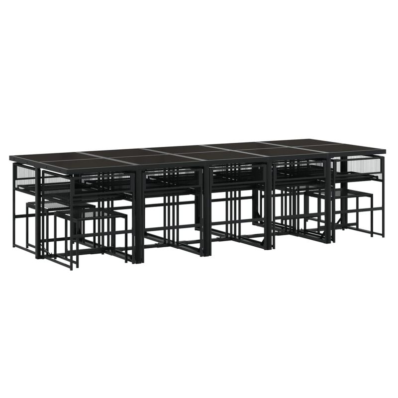 Casa si Gradina - Gradina si terasa - Mobilier exterior - Seturi mobila gradina - Set mobilier de gradina cu perne, 15 piese, negru, poliratan - Infinity.ro