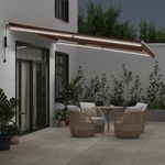 Casa si Gradina - Gradina si terasa - Umbrele si pavilioane - Umbrele - Copertina retractabila automat cu LED, maro, 450x350 cm - Infinity.ro