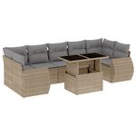 Casa si Gradina - Gradina si terasa - Mobilier exterior - Seturi mobila gradina - Set canapele de gradina, 8 piese, cu perne, bej, poliratan - Infinity.ro