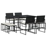 Casa si Gradina - Gradina si terasa - Mobilier exterior - Seturi mobila gradina - Set mobilier de gradina cu perne, 9 piese, negru, poliratan - Infinity.ro