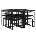 Casa si Gradina - Gradina si terasa - Mobilier exterior - Seturi mobila gradina - Set mobilier de gradina cu perne, 9 piese, negru, poliratan - Infinity.ro