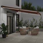 Casa si Gradina - Gradina si terasa - Umbrele si pavilioane - Umbrele - Copertina retractabila manual cu LED-uri, maro, 500x350 cm - Infinity.ro