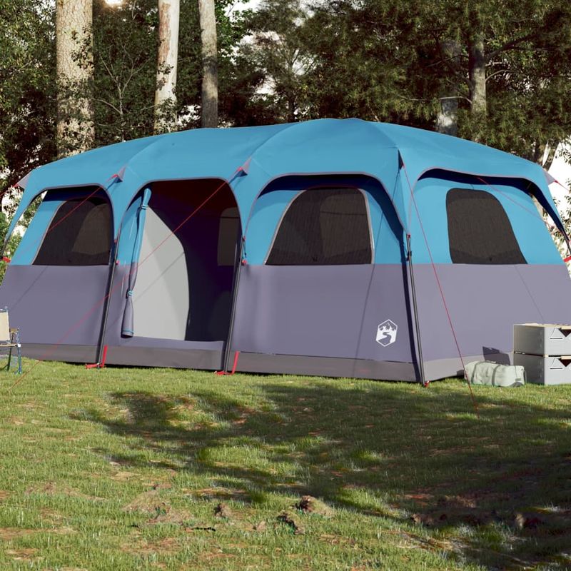 Sport si Outdoor/Camping/Corturi camping - Cort de familie pentru 9 persoane, albastru, impermeabil - Infinity.ro