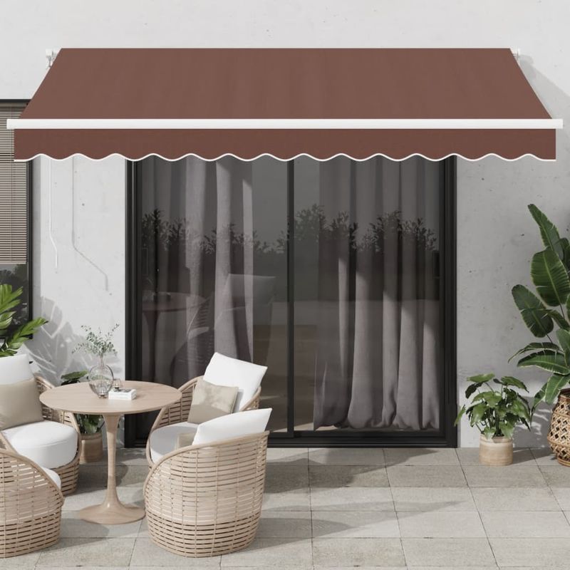 Casa si Gradina - Gradina si terasa - Umbrele si pavilioane - Umbrele - Copertina retractabila manual cu LED, maro, 350x250 cm - Infinity.ro