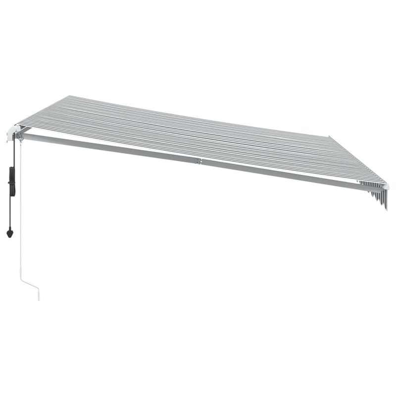 Casa si Gradina - Gradina si terasa - Umbrele si pavilioane - Umbrele - Copertina retractabila automat, antracit/alb, 400x350 cm - Infinity.ro