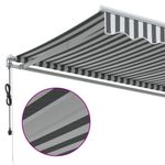 Casa si Gradina - Gradina si terasa - Umbrele si pavilioane - Umbrele - Copertina retractabila automat, antracit/alb, 400x350 cm - Infinity.ro