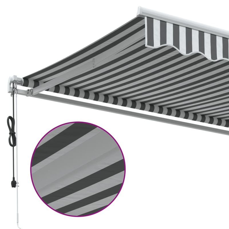 Casa si Gradina - Gradina si terasa - Umbrele si pavilioane - Umbrele - Copertina retractabila automat, antracit/alb, 400x350 cm - Infinity.ro