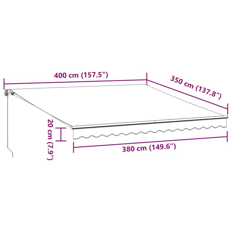 Casa si Gradina - Gradina si terasa - Umbrele si pavilioane - Umbrele - Copertina retractabila manual cu LED-uri, maro, 400x350 cm - Infinity.ro