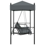 Casa si Gradina - Gradina si terasa - Balansoare si hamace - Balansoare - Banca balansoar de gradina cu copertina, gri inchis, otel - Infinity.ro