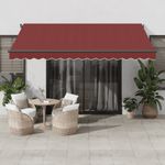 Casa si Gradina - Gradina si terasa - Umbrele si pavilioane - Umbrele - Copertina retractabila manual, visiniu, 400x300 cm - Infinity.ro