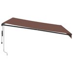 Casa si Gradina - Gradina si terasa - Umbrele si pavilioane - Umbrele - Copertina retractabila automat cu LED-uri, maro, 400x350 cm - Infinity.ro