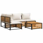 Casa si Gradina - Gradina si terasa - Mobilier exterior - Seturi mobila gradina - Set de canapele de gradina cu perne, 5 buc., lemn masiv acacia - Infinity.ro