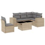 Casa si Gradina - Gradina si terasa - Mobilier exterior - Seturi mobila gradina - Set canapele de gradina cu perne, 6 piese, bej, poliratan - Infinity.ro