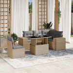 Casa si Gradina - Gradina si terasa - Mobilier exterior - Seturi mobila gradina - Set canapele de gradina cu perne, 6 piese, bej, poliratan - Infinity.ro