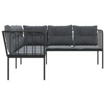 Casa si Gradina - Gradina si terasa - Mobilier exterior - Canapele si fotolii gradina - Canapea de gradina cu perne in forma L, negru otel si textilena - Infinity.ro