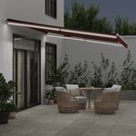 Casa si Gradina - Gradina si terasa - Umbrele si pavilioane - Umbrele - Copertina retractabila manual cu LED, visiniu, 450x350 cm - Infinity.ro