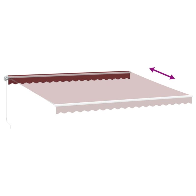 Casa si Gradina - Gradina si terasa - Umbrele si pavilioane - Umbrele - Copertina retractabila manual cu LED, visiniu, 450x350 cm - Infinity.ro
