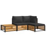 Casa si Gradina - Gradina si terasa - Mobilier exterior - Seturi mobila gradina - Set canapele de gradina cu perne, 4 piese, lemn masiv de acacia - Infinity.ro