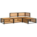 Casa si Gradina - Gradina si terasa - Mobilier exterior - Seturi mobila gradina - Set canapele de gradina cu perne, 4 piese, lemn masiv de acacia - Infinity.ro
