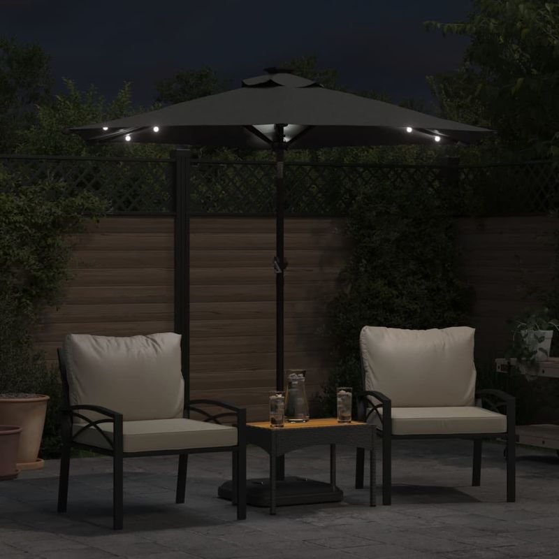 Casa si Gradina - Gradina si terasa - Umbrele si pavilioane - Umbrele - Umbrela soare gradina stalp din otel/LED antracit 225x225x212cm - Infinity.ro