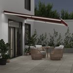 Casa si Gradina - Gradina si terasa - Umbrele si pavilioane - Umbrele - Copertina retractabila manual cu LED, visiniu, 500x350 cm - Infinity.ro