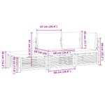 Casa si Gradina - Gradina si terasa - Mobilier exterior - Seturi mobila gradina - Set de canapele de gradina cu perne, 3 piese, lemn masiv acacia - Infinity.ro