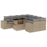 Casa si Gradina - Gradina si terasa - Mobilier exterior - Seturi mobila gradina - Set canapele de gradina, 9 piese, cu perne, bej, poliratan - Infinity.ro