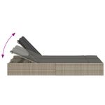 Casa si Gradina - Gradina si terasa - Mobilier exterior - Scaune si sezlonguri gradina - Sezlong dublu cu perne, gri deschis, poliratan - Infinity.ro