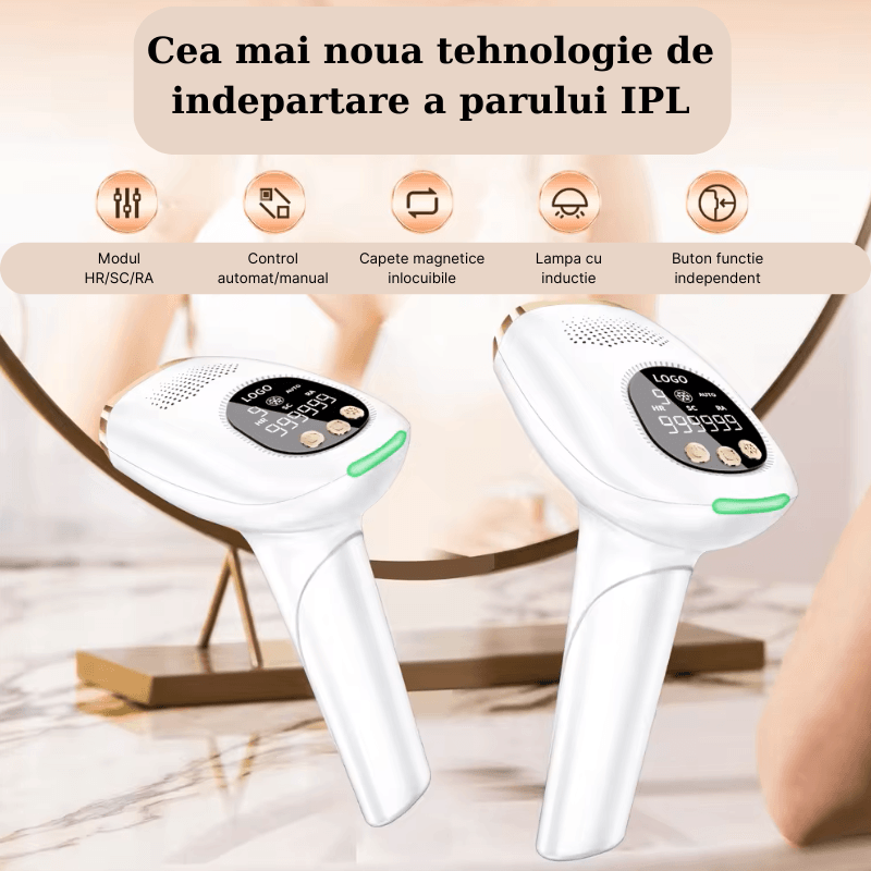 Ingrijire personala si Cosmetice - Aparate & accesorii ingrijire personala - Epilatoare si accesorii - Epilatoare - Epilator IPL MaGeCa, 9 trepte de intensitate, 999.999 impulsuri, 3 moduri de actionare, 2 capete incluse - Infinity.ro