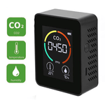 Casa si Gradina - Constructii - Scule electrice si accesorii - Aparate de masura - Aparat pentru masurarea calitatii aerului 3 in 1, detector CO2-dioxid de carbon, senzor temperatura si umiditate, Negru - Infinity.ro