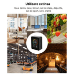 Casa si Gradina - Constructii - Scule electrice si accesorii - Aparate de masura - Aparat pentru masurarea calitatii aerului 3 in 1, detector CO2-dioxid de carbon, senzor temperatura si umiditate, Negru - Infinity.ro